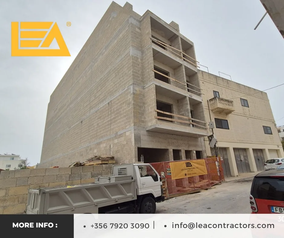 New build construction site in Malta